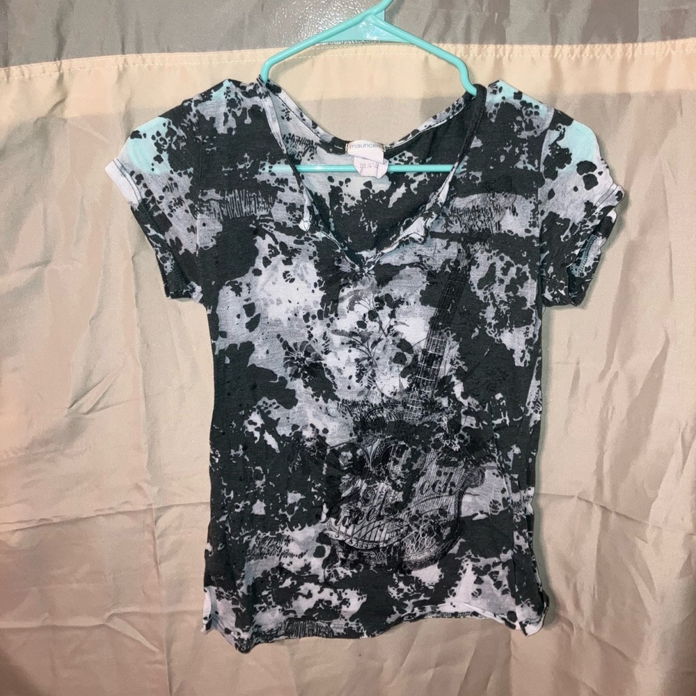 Dark Grey and White TyeDye Shirt